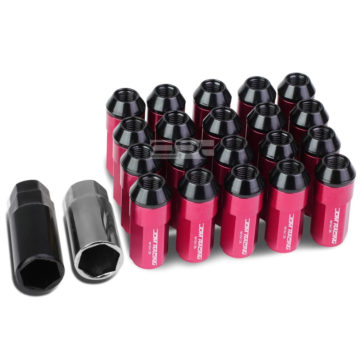M12x1.25 53mm Tall 23mm Od Pink Aluminum Jdm Lug Nuts With