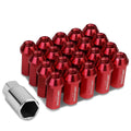 Closed End M12x1.25 50mm Tall 25mm Od Red Aluminum Jdm Lug