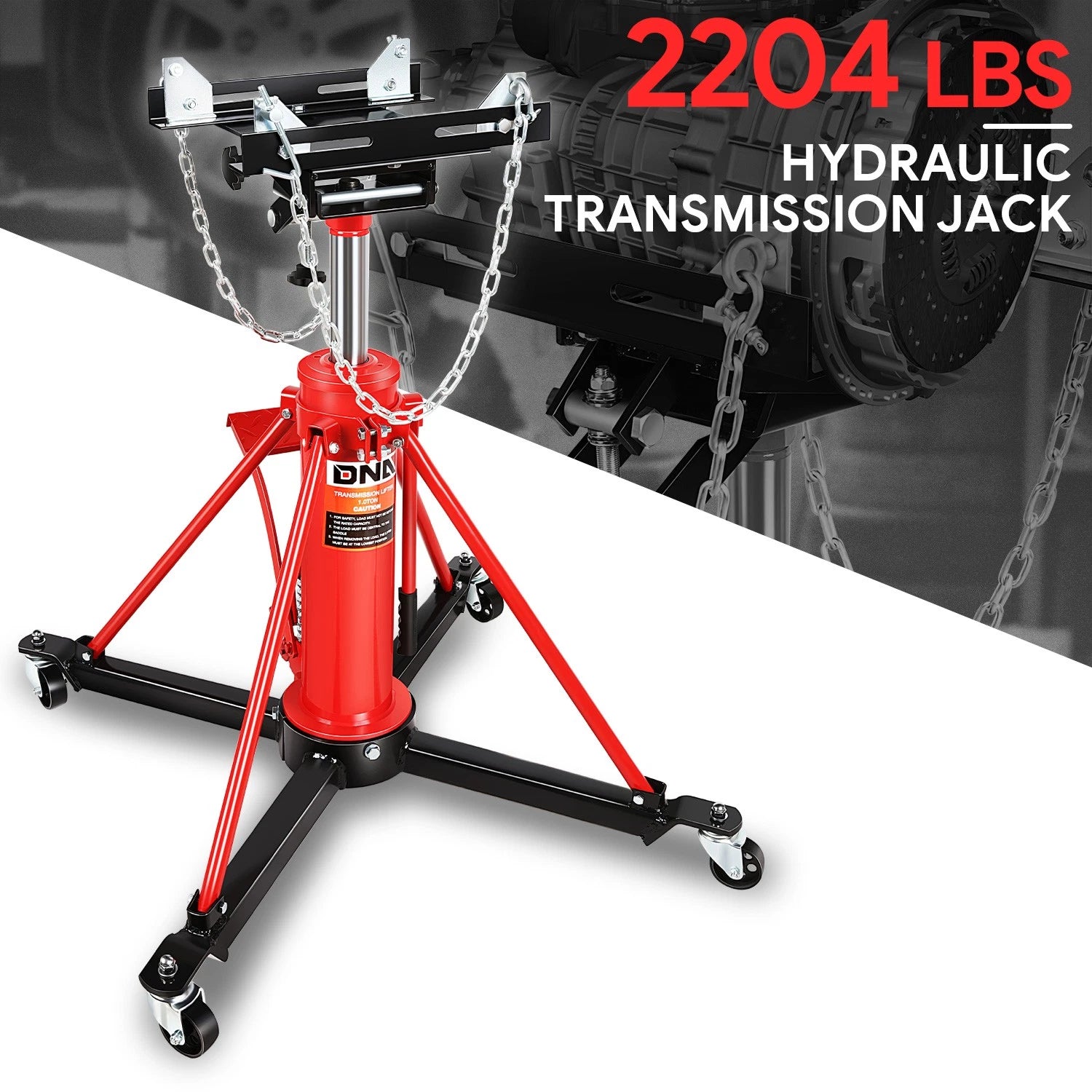 2204lbs Steel Stage Hydraulic Transmission Jack W/ | Built Supply Co