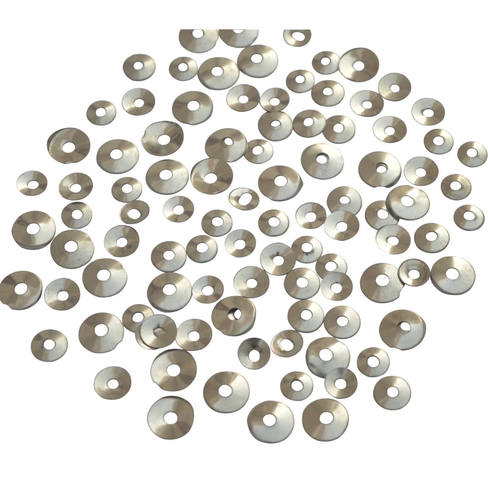 Nickeled Washers Flat With Round Holes For Wall Clock Assorted Pack Of