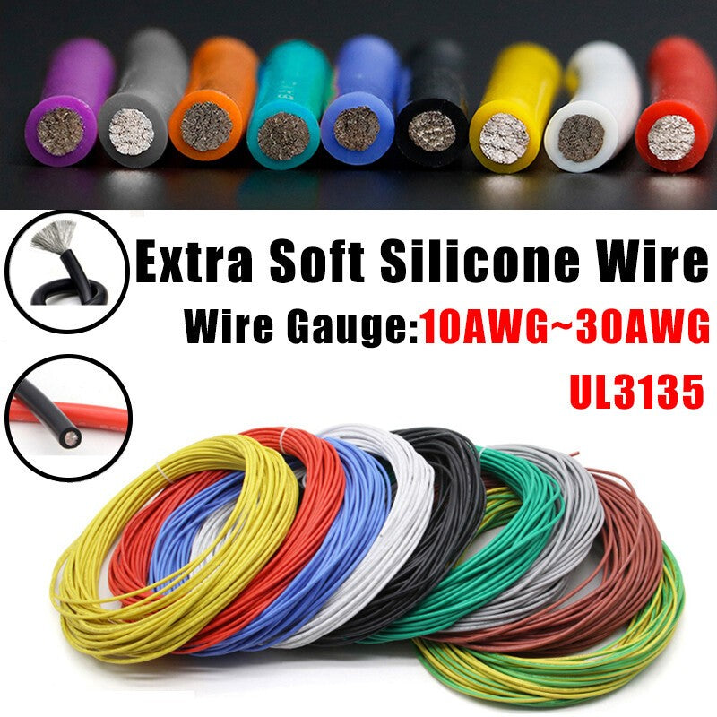 Soft Silicone Cable Hook Up Wire 10-30AWG