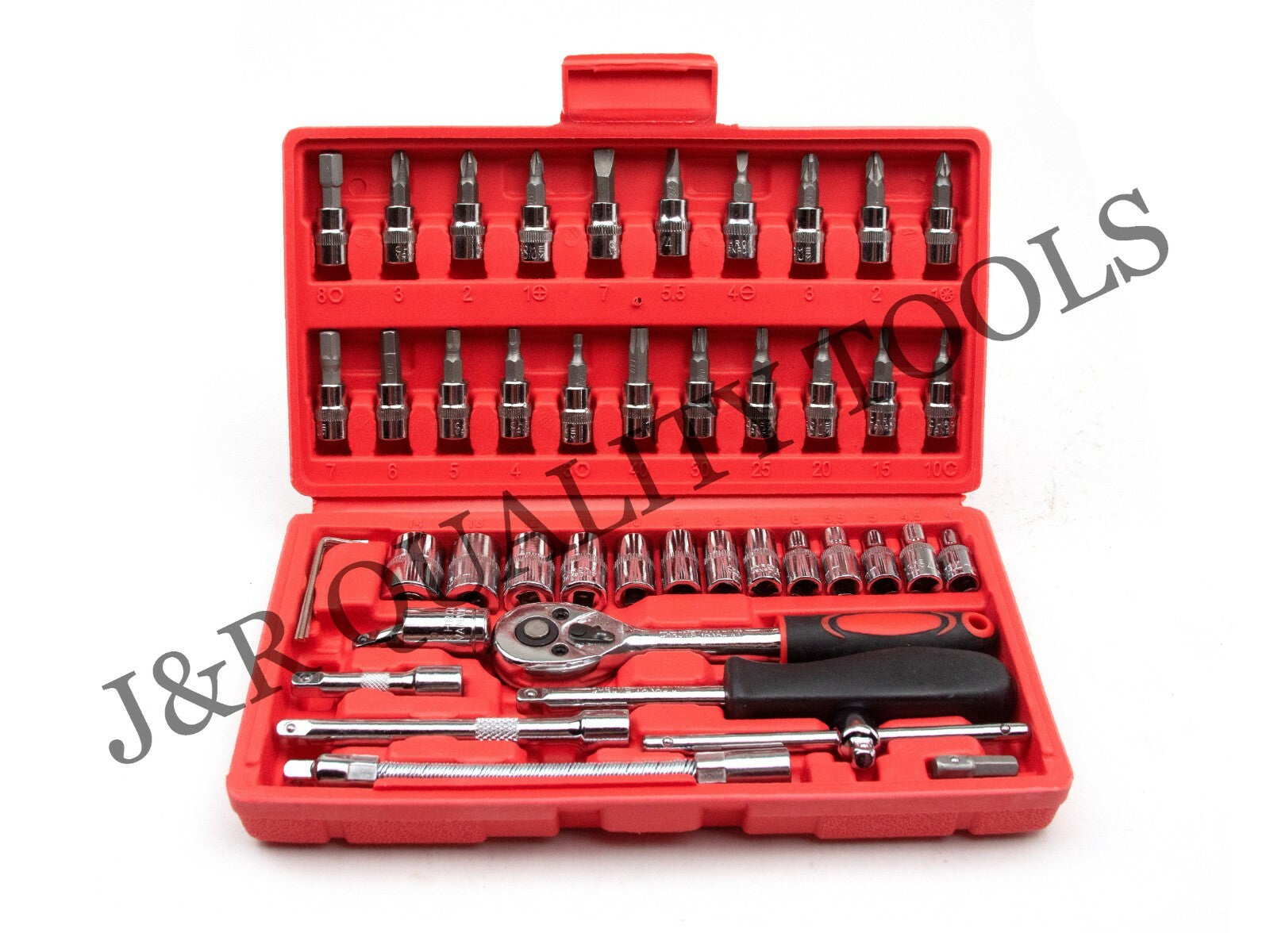 46pc 1/4" Drive Ratchet Socket Wrench Set