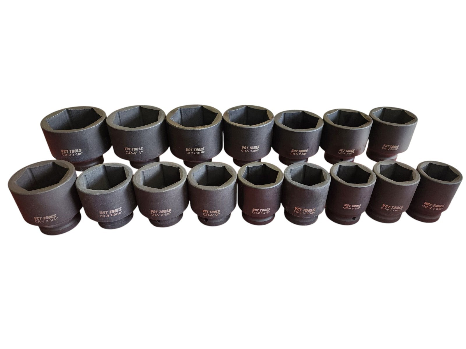 16pc SAE Standard Jumbo Deep Impact Socket Set