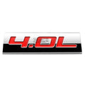 Bumper Sticker Metal Emblem Decal Trim Badge Polished Chrome Red 4.0l