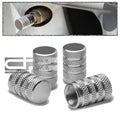 Aluminum Tire/rim Valve Air Port Dust Cover Stem Cap/caps+grip Silver