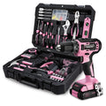 141PCS Hand Tool Kit 20V 3/8" Cordless Drill Driver Kit w/2A