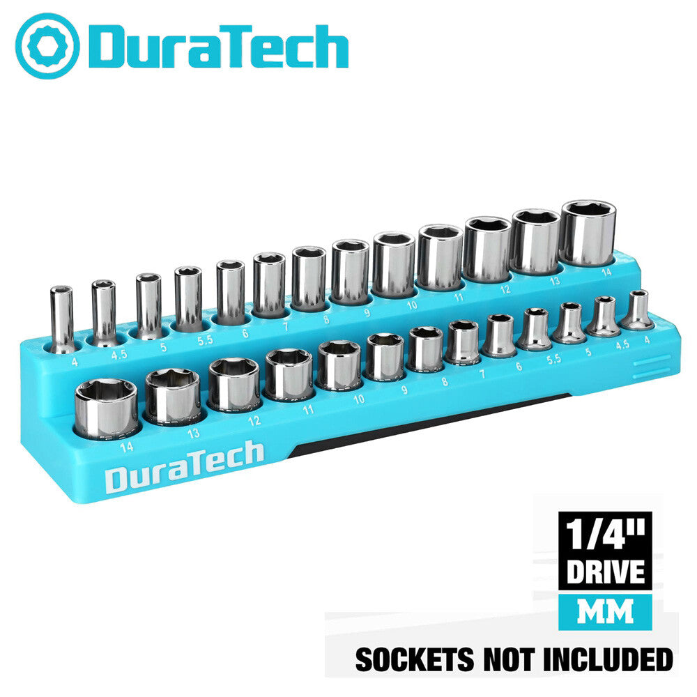 DURATECH Magnetic Socket Organizer 1/4" Drive Metric Sockets Holders