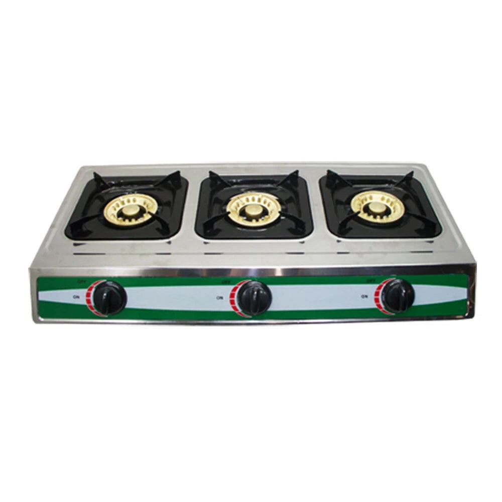 Propane Gas Portable Stove 3 Burners 30,000 Btu Stainless Steel