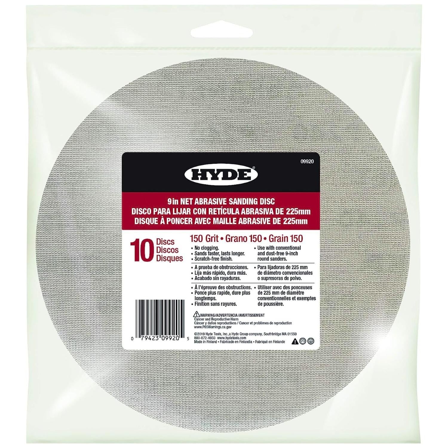 Hyde Net Abrasive Wall Sanding Discs 9" 150 Grit 10 | Built Supply Co
