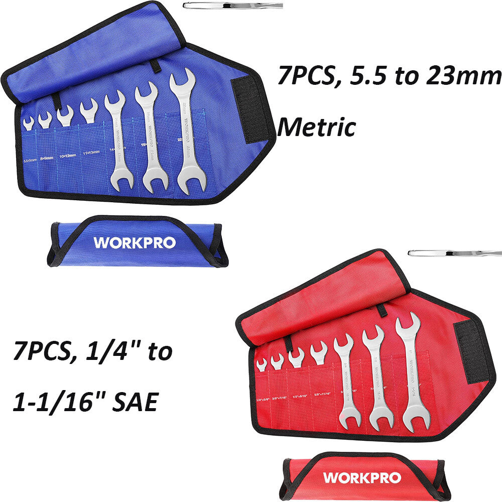 SAE/Metric Super-Thin Wrench Set 7PCS