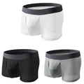 Mens Low Waist Boxer Shorts With Separation Comfortable Ice Silk Mesh