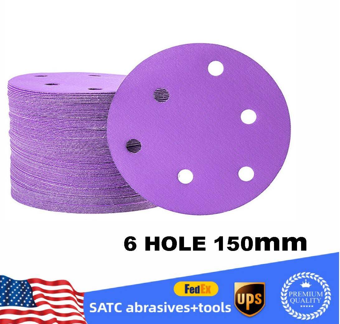 Premium Ceramic Grain Sanding Discs 6" 150 Grit by Unbranded