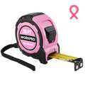 WORKPRO 25FT Pink Tape Measure 1/8 Fractions Easy Read Measuring Tape Belt Clip