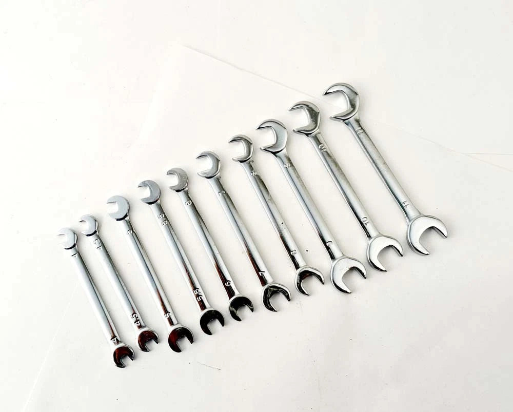 Miniature Mini Angle Double Open End Spanner Wrench Set Metric