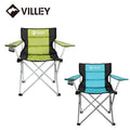 Villey Camping Chairs Padded Folding Chair Foldable Outside Arm Chair