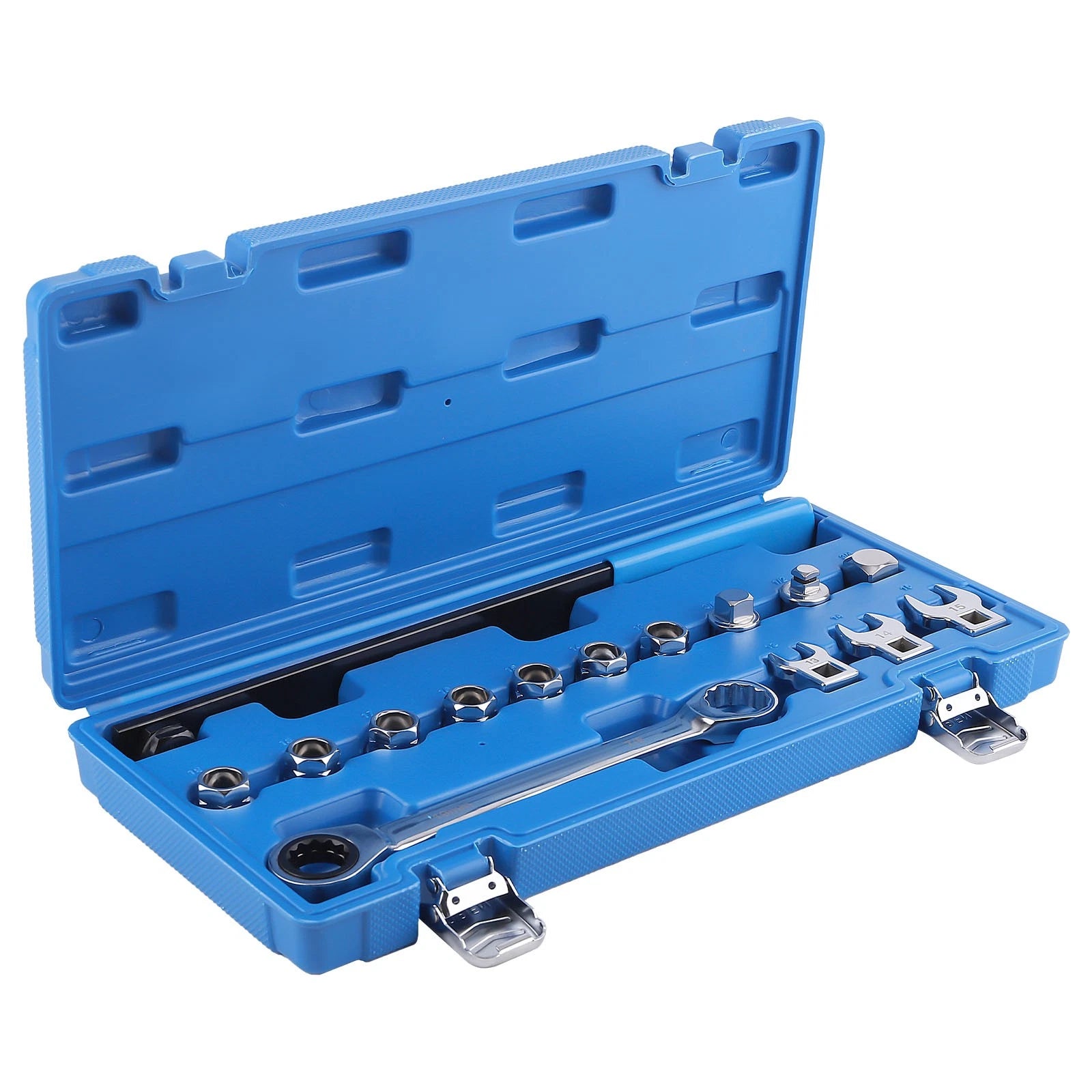 15 Pieces Ratcheting Serpentine Belt Wrench Tool Remove and Install set