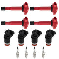 4* Fuel Injectors + 4* Ignition Coil + Spark Plug for Honda Civic 1.7L