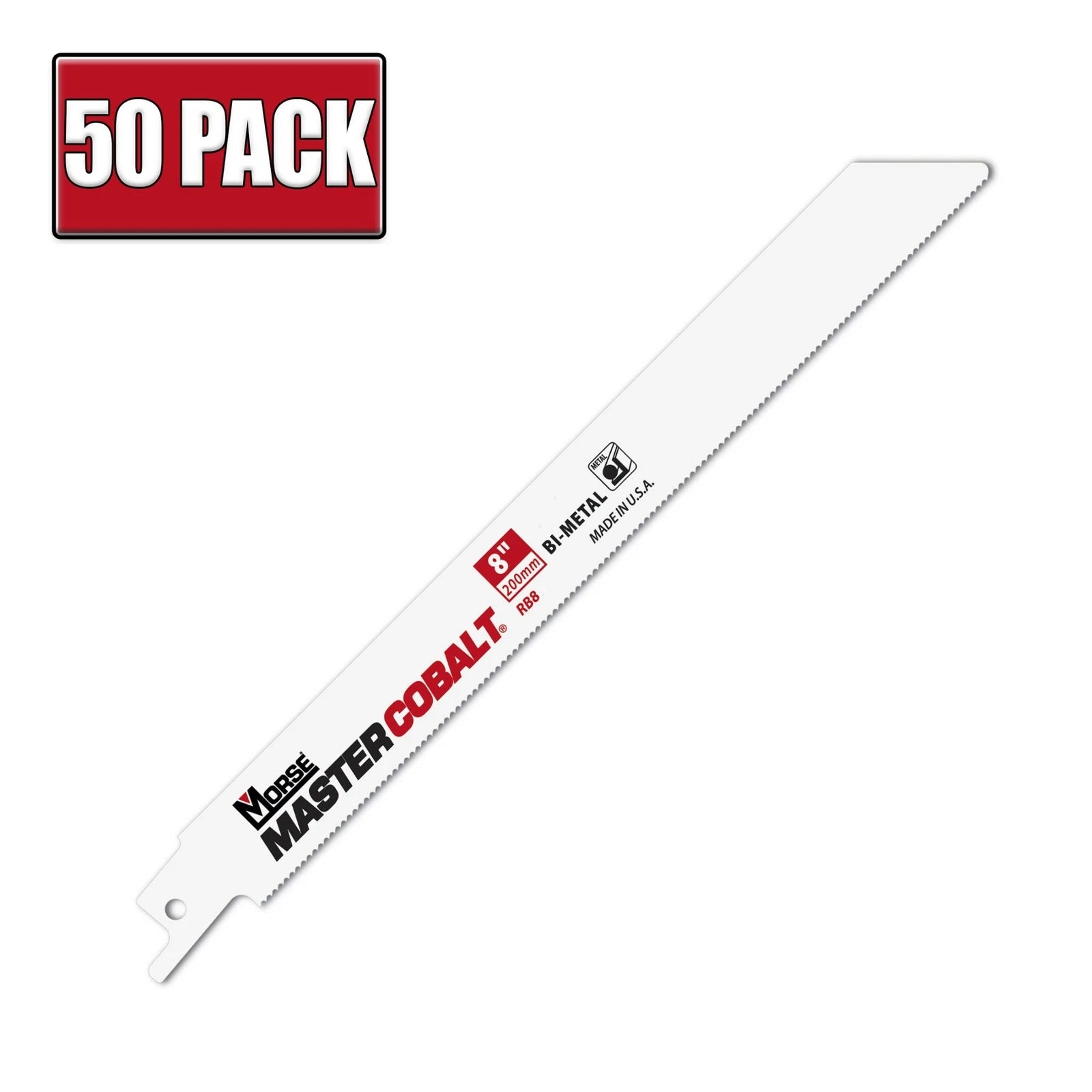 8" x .035" 14 TPI Morse Master Cobalt Bi-Metal Reciprocating Saw Blade - 50 Pack
