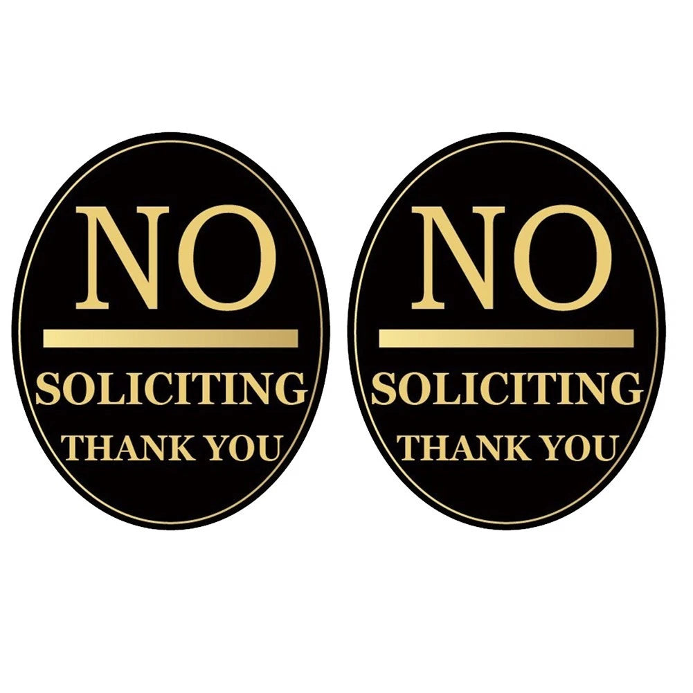 2 Pack No Soliciting For Acrylic Signs For Door Clear And Humorous