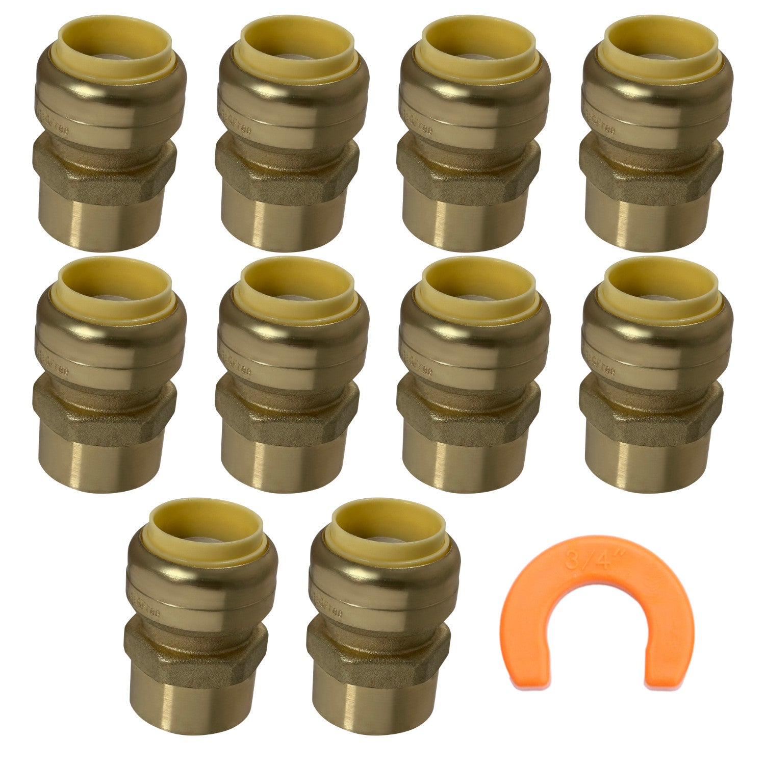 10 Pack XFITTING 3/4" Push Fit x 3/4" Female NPT Adapte
