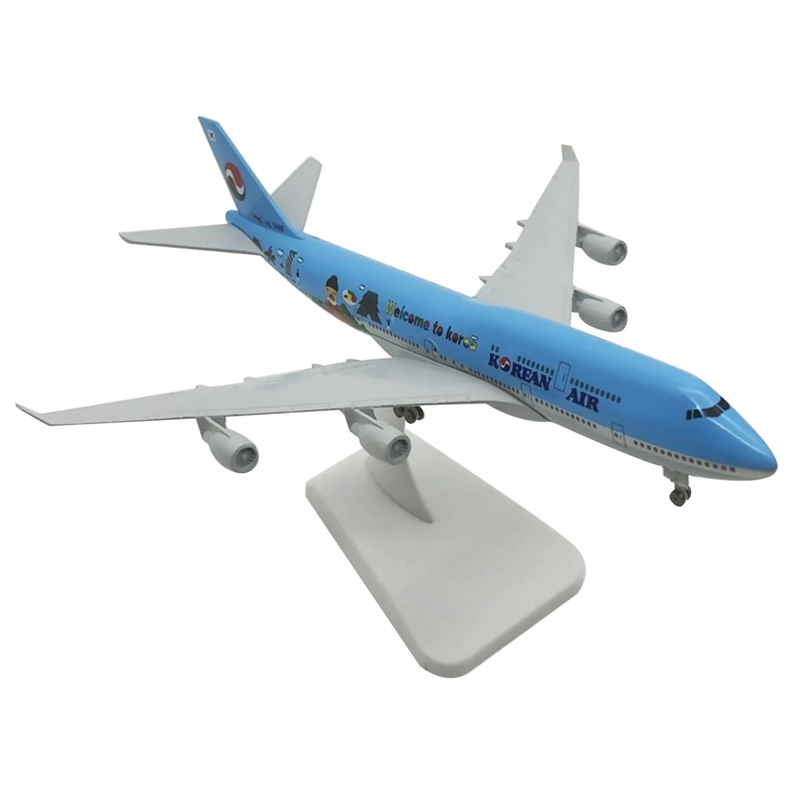 1/350 20cm Diecast Alloy Korean Air Aircraft B747 Airplane Model