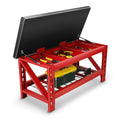 17.7"d X 40.5"w X 20.5"h Black Red Garage Bench Flip Up Seat Design