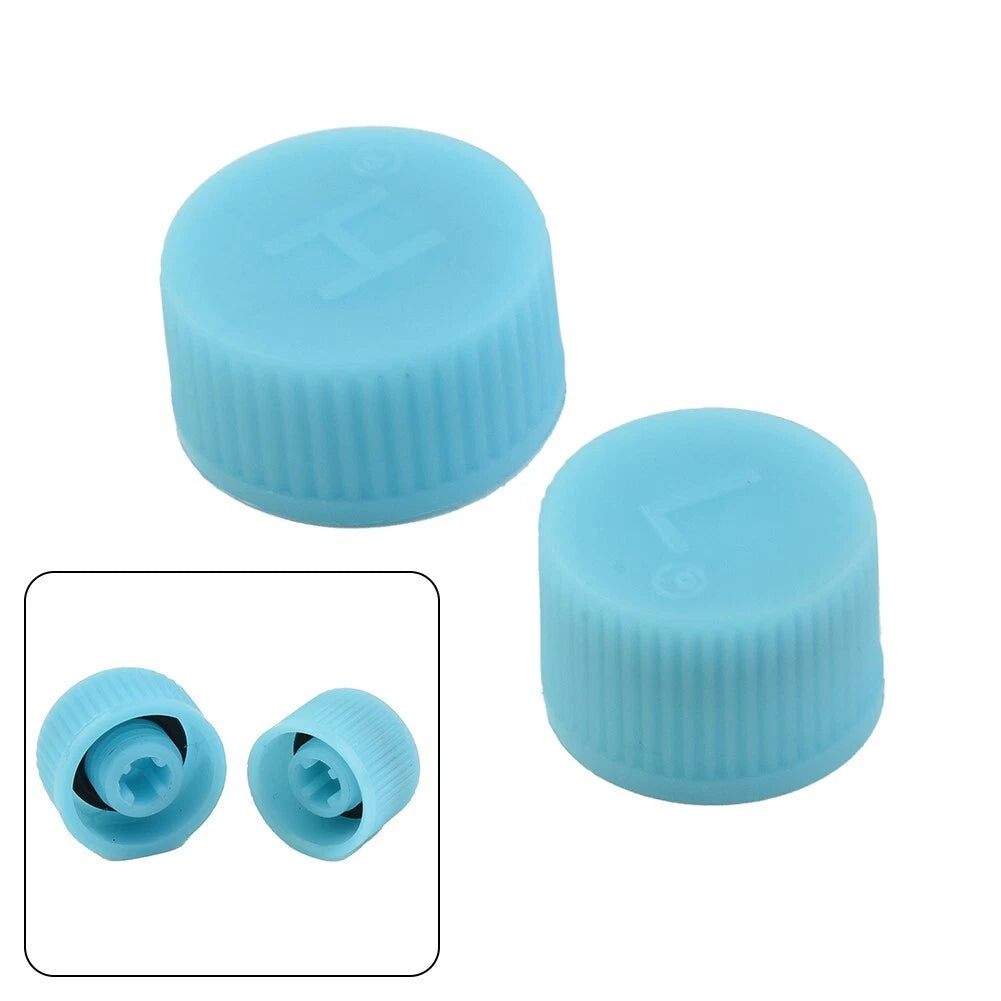 A/c System Valve Cap,2x High / Low Pressure Ac Air Conditioning For