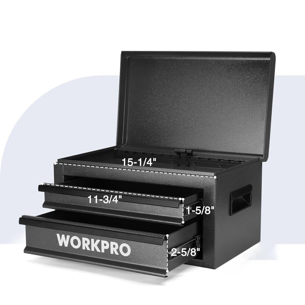 Workpro 15" Heavy Duty Tool Box Metal Tool Box W/2 | Built Supply Co