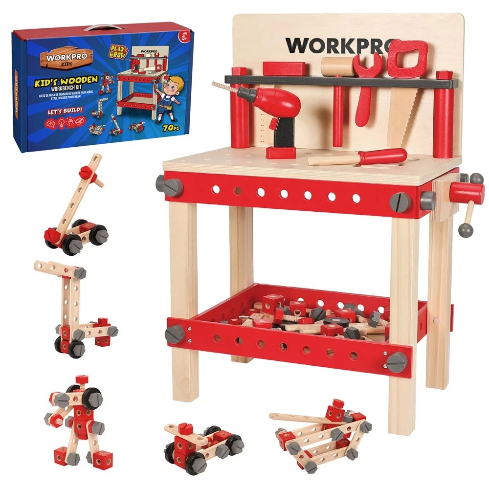 Workpro Kids Wooden Workbench Kit Building Toy Educational