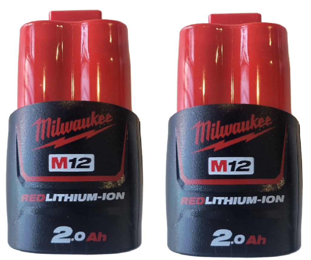 Milwaukee M12B2 12V Li-Ion Batteries x2