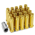 Open End M12x1.5 90mm Tall 25mm Od Gold Aluminum Jdm Lug Nuts+adapter