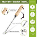 WORKPRO Weeder Puller Tool Wood Handle 2-Pronged Fork Weed Remover Tool Polished
