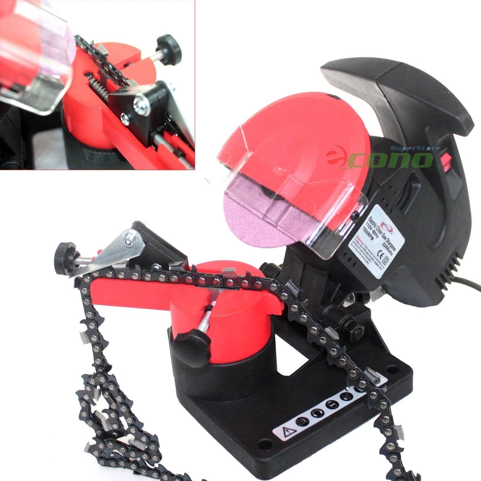 7500 Rpm Chainsaw Sharpener Grinder Chain Saw 220 Watts Bench Vise