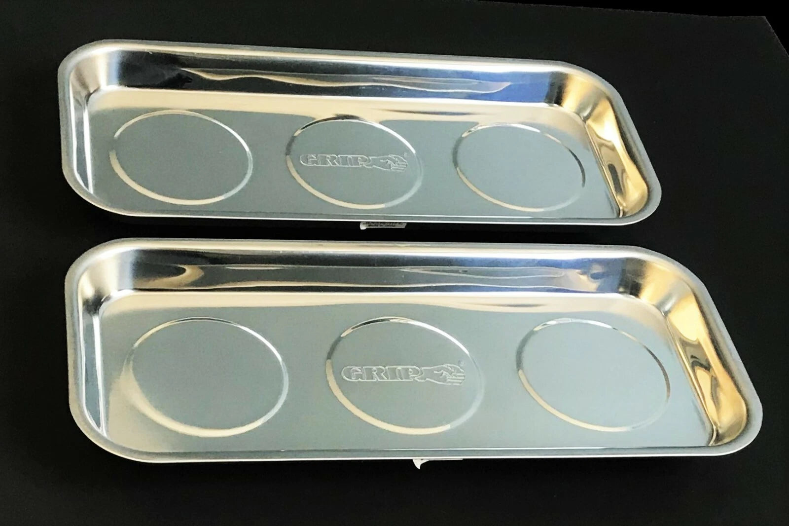 2 Grip Tools 6" X 14" Polished Stainless Steel Magnetic Parts Tray