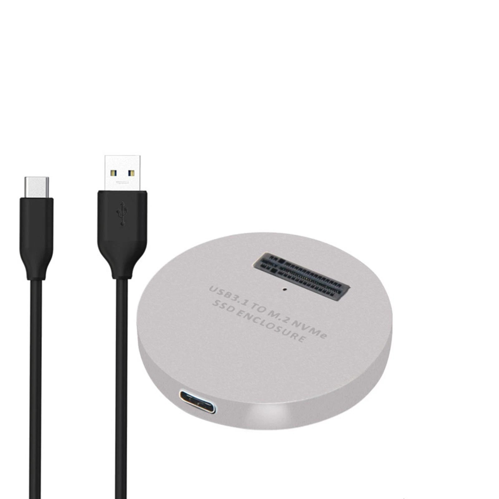 Silver Usb3.1 Type C To Pci-e Ssd M.2 Nvme Enclosure External Reader