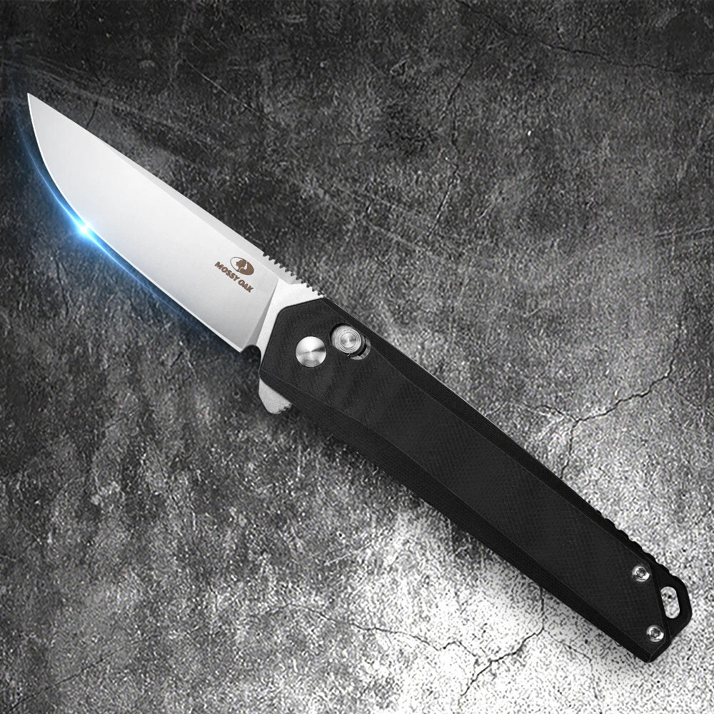Mossy Oak Pocket Folding Knife 3.5" Steel Drop Point Blades G10
