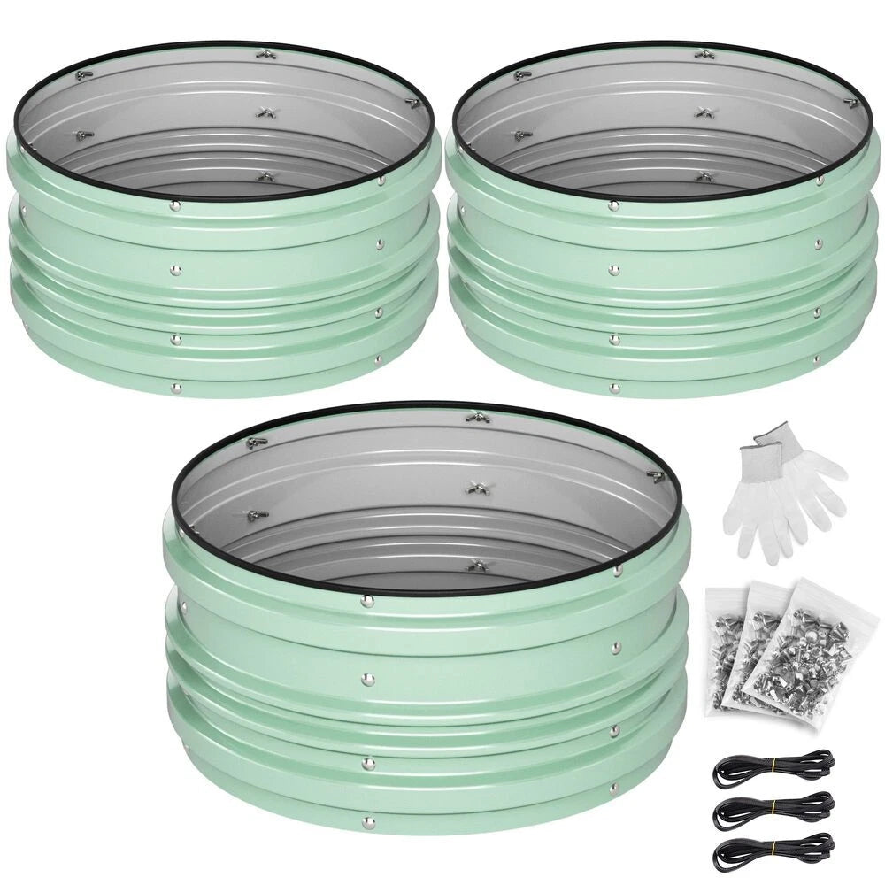Workpro Galvanized Raised Garden Bed Set-2x2x1ft Rustproof/easy Build