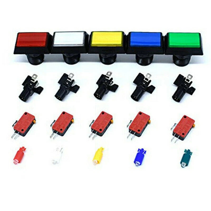 30*50mm Arcade Square Rectangle Buttons Led Push Illumilated With