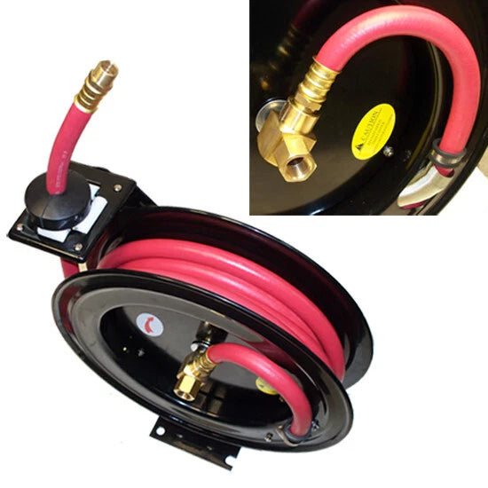 1/2" X 50 Ft. Feet Retractable Rubber Air Hose Reel 300PSI