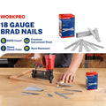 WORKPRO 5/8'' 18 Gauge Brad Nail for Pneumatic & Electric Br