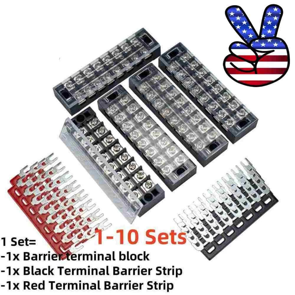 8 Positions Dual Row 600V 25a Screw Terminal Strip Blocks With Cover