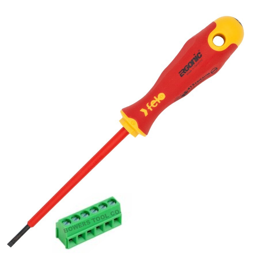 Felo VDE Insulated Terminal Block Screwdriver 1/8in