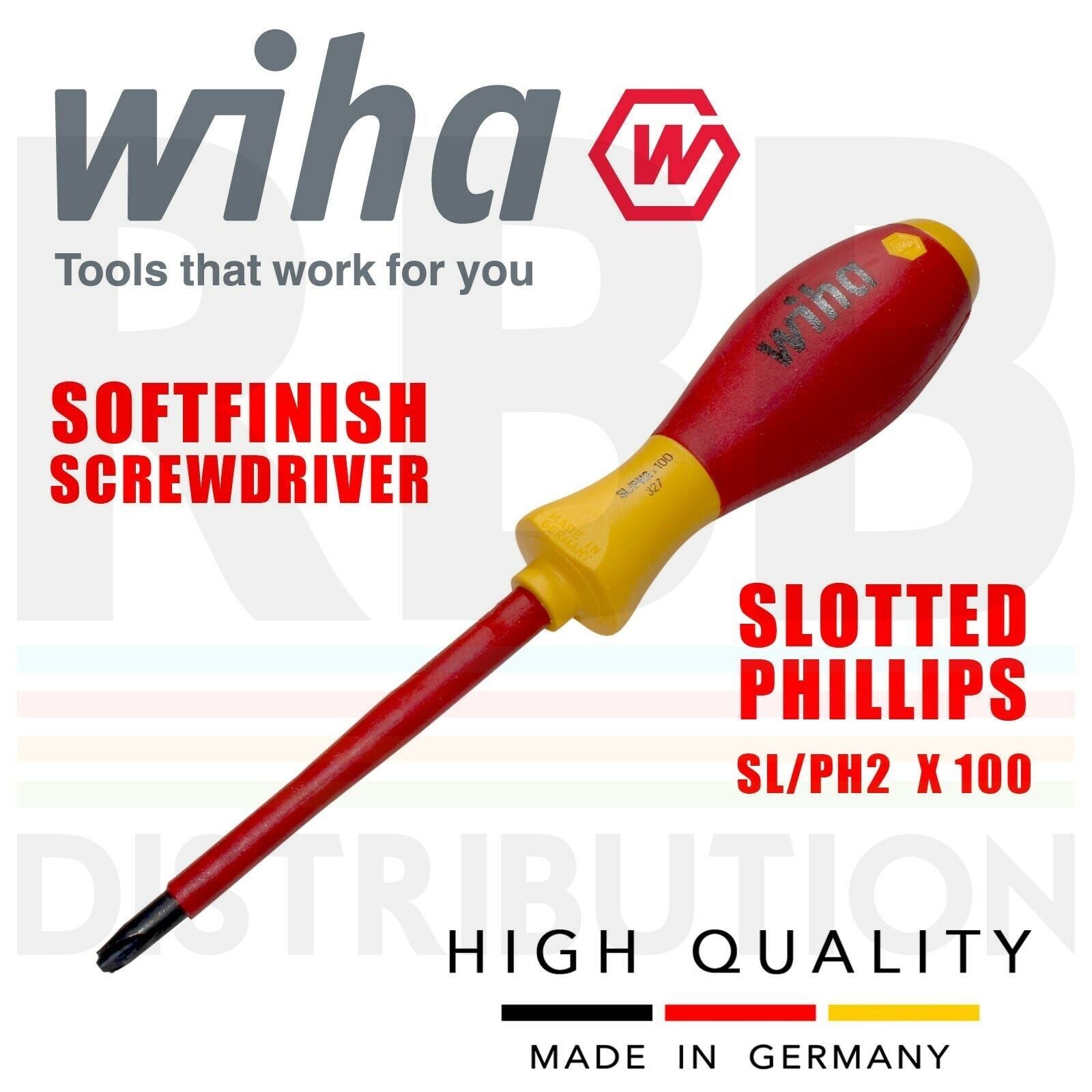 Wiha 30715 Plus Minus Slots Philips Electrician Screwdriver 1000v VDE SlOpens in