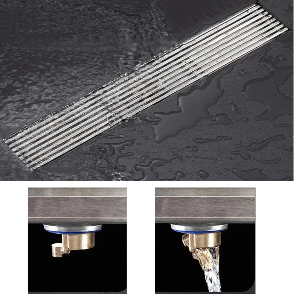 Rectangular Stainless Steel Floor Drain Strip 20 Cm 30 Cm For Shower