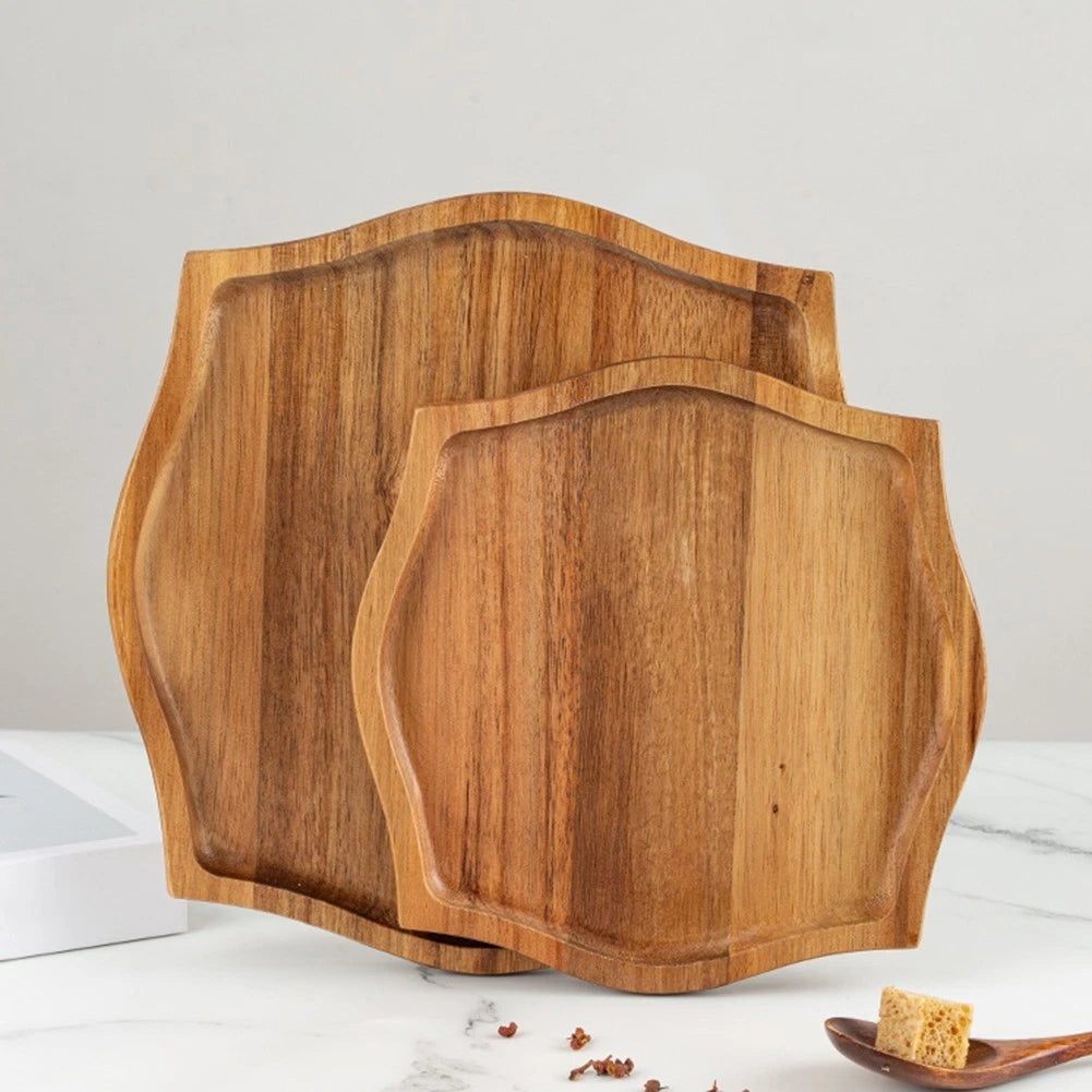 Wooden Food Plate Tray For Serving Candy Dessert Wood Saucer 20 By 20