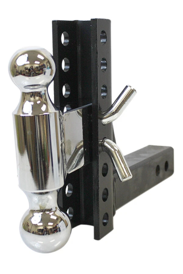 Dual Ball Mount 2" & 2-5/16" & Solid Receiver 8" Drop Rise Tow Hitch