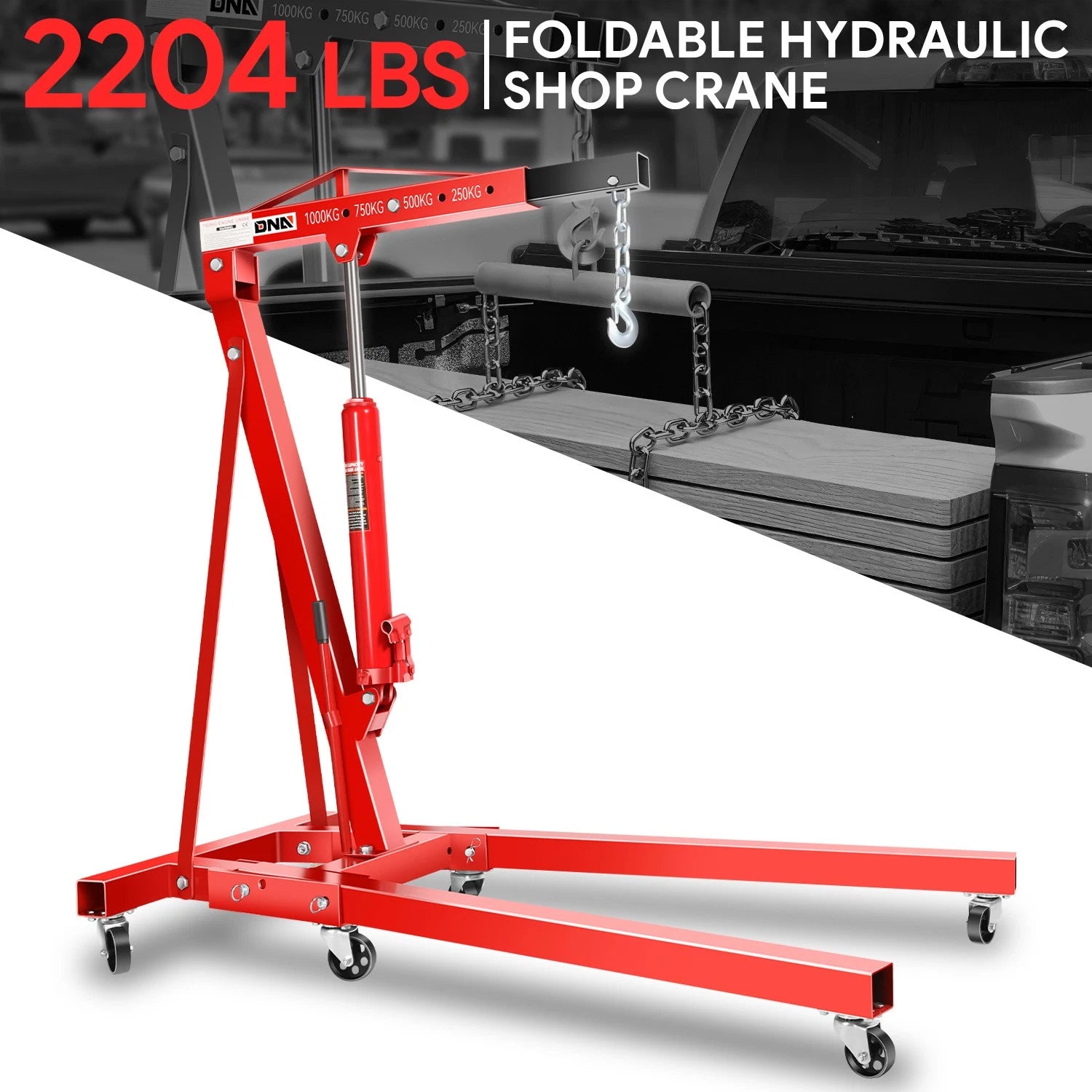 1 Ton Heavy Duty Engine Motor Hoist Leveler Cherry Picker Shop Crane