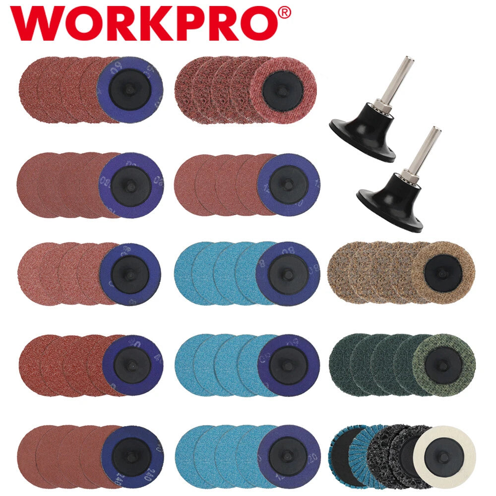 Workpro Sanding Disc Set W/1/4" Holder 2" Discs | Built Supply Co