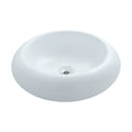 Rok Halo Round Shaped Vessel Bathroom Sink, 18-1/2" Diameter, White