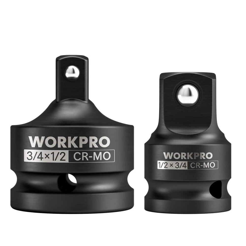 WORKPRO 2PC Impact Socket Adapter Reducer Set 3/4" F -1/2" M 1/2" F-3/4" M Drive